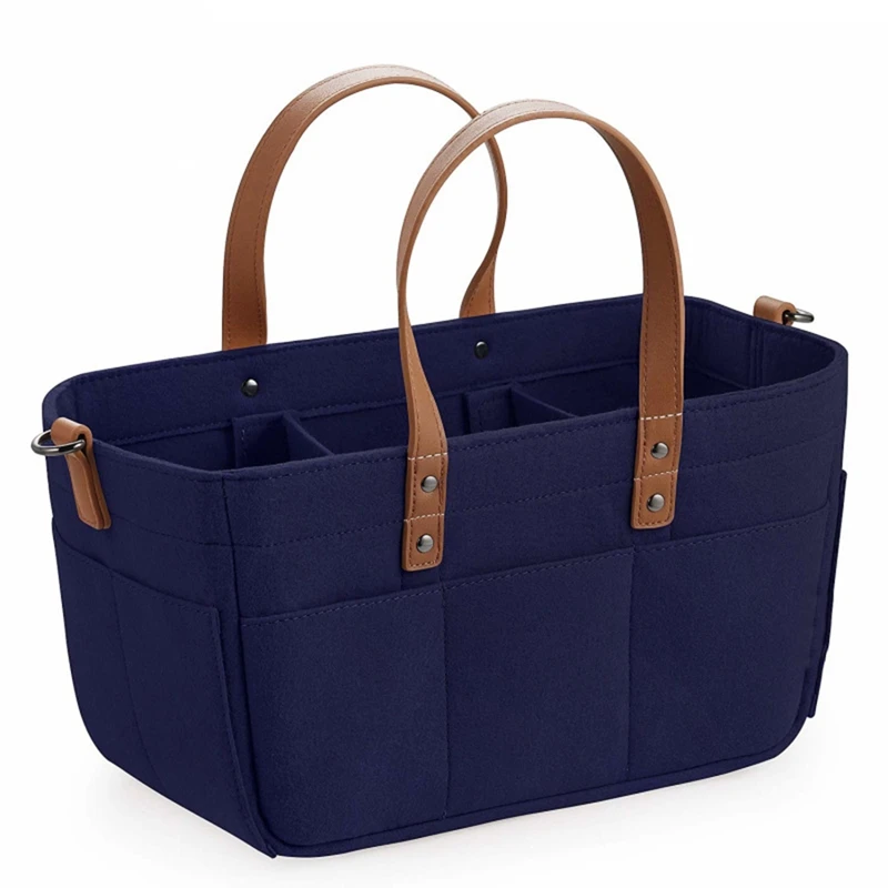 Baby Felt Storage Nursery Organizer Basket Infant Diaper Bag with Handle Changing Nappy Kids Storage Carrier B-A49I