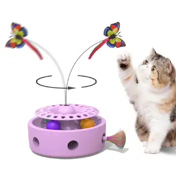 Cat Toys 3-in-1 Smart Interactive ElectronicToy, Fluttering Butterfly, Ambush Feather, Battery Powered, Indoor Exercise Cat Toy