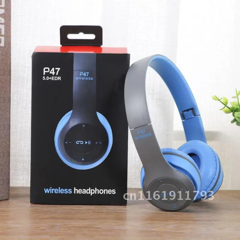 New P47 Wireless Headphones Bluetooth 5.0 Earphones Foldable Bass Helmet Support TF-Card For All Phone PC PS4 With Mic Headsets