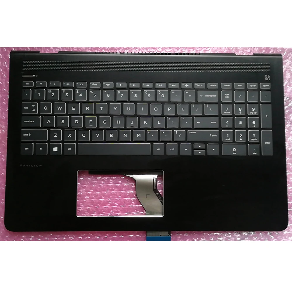 95% New Original For HP Pavilion Power 15-CB 15-CK TPN-Q193 Series Palmrests Upper Case C Cover US Keyboard Backlit White/Green