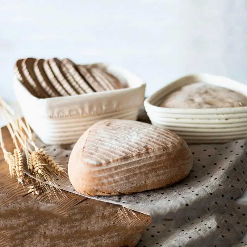 Bread Proofing Basket Triangle Proofing Basket Sourdough Rattan Proofing Basket For Bread Baking Bread Proofing Tools With Liner