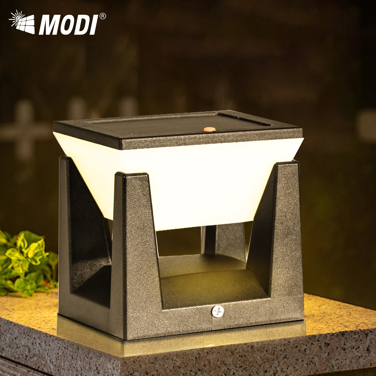 Quadratische Solar-Pfostenleuchte IP65 wasserdicht |   3-Farben-Modi (Gelb/Weiß/Warm) |   LED-Außenlampe für Garten, Hof, Wegbeleuchtung