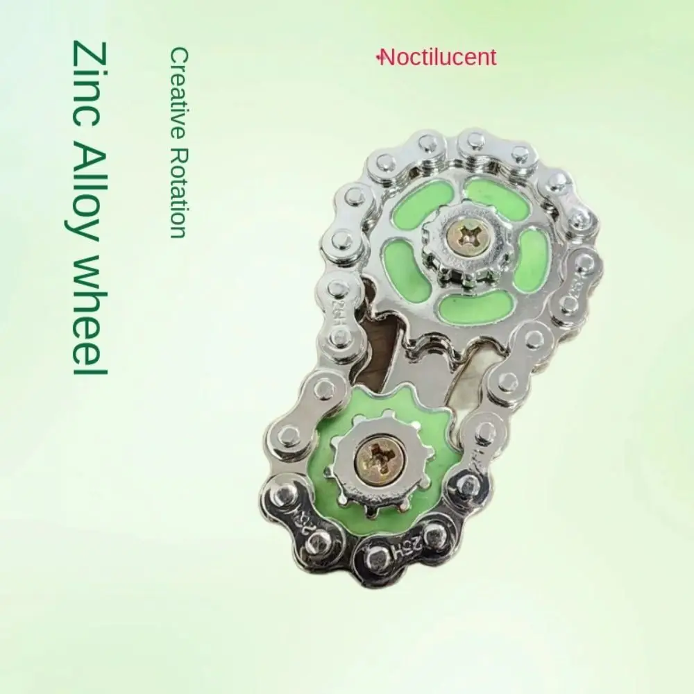 Gyroscope Luminous Fidget Spinner Metal Chains Gear Hand Spinner Chain Gear Trendy Creative Wheel Gear Chain Gyroscope Adult