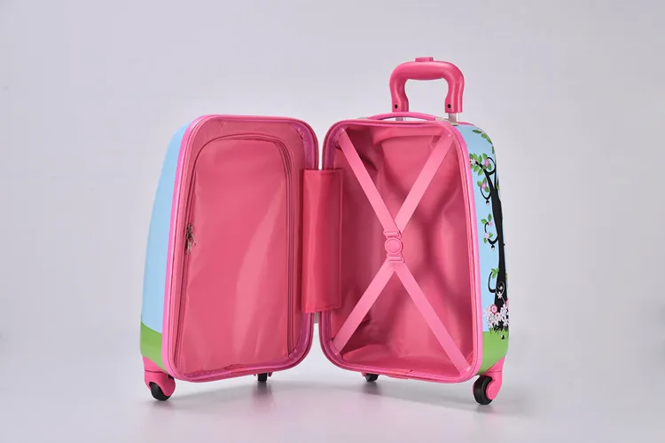 18 Inch Mini Children Suitcase Lovely Cartoon Luggage Set PC Deer Dinosaur Trolley Luggage Students Schoolbag Drag Case