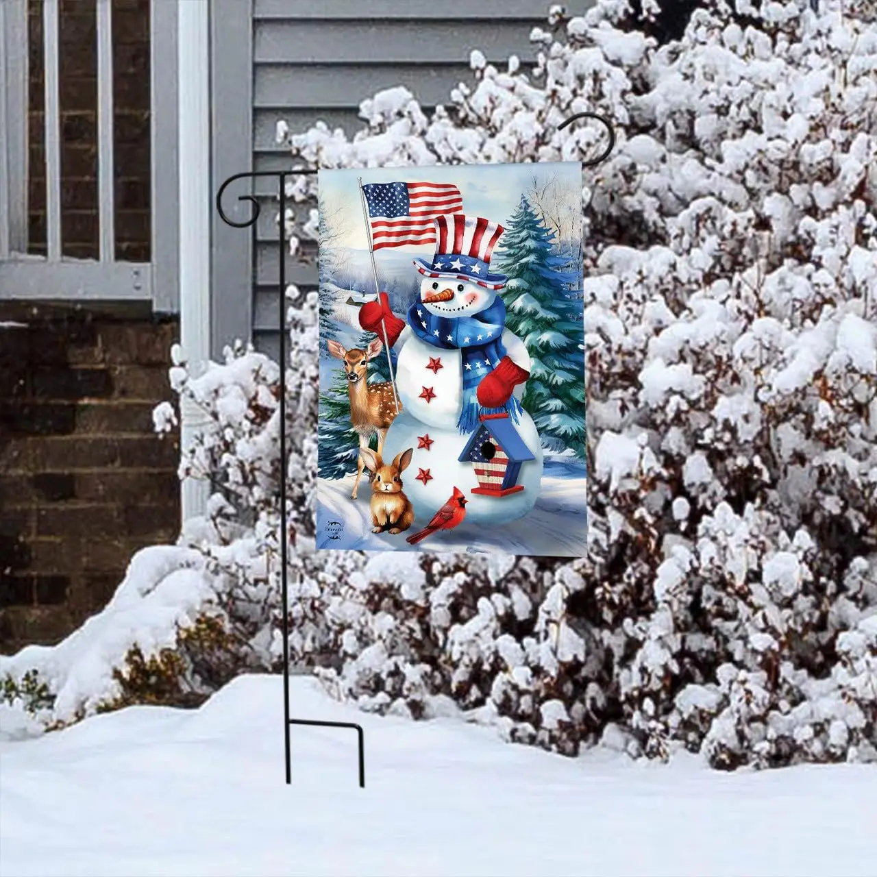 Briarwood Lane American Snowman Garden Flag UUL EEZ