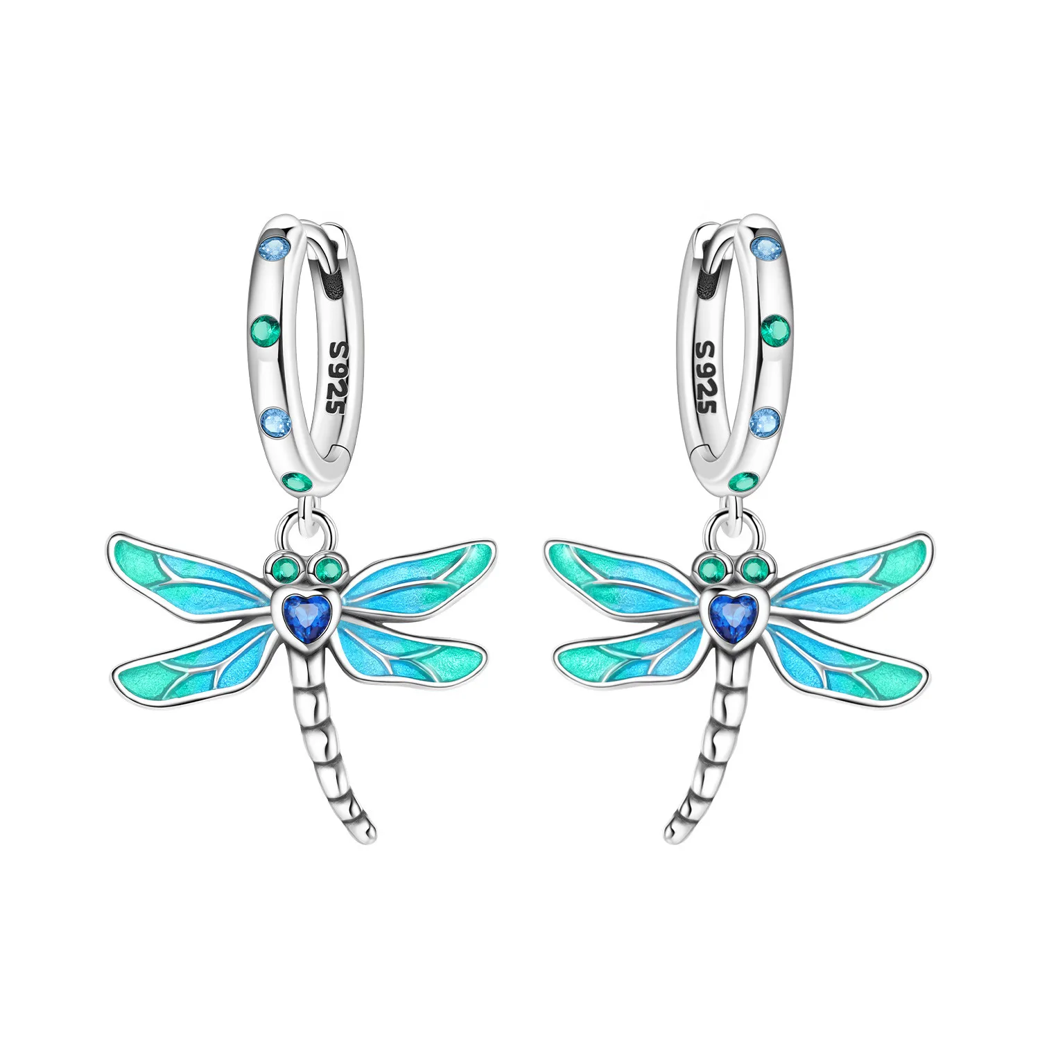 Orstarry-pendientes de plata de ley 925 con gradiente de libélula y insecto, joyería Original, pendientes colgantes, regalo de aniversario para fiesta