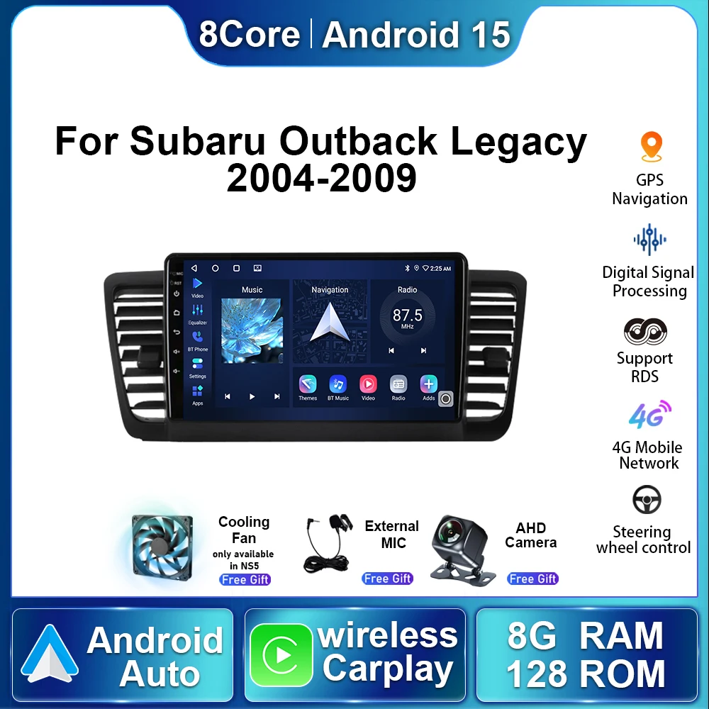Car Radio For Subaru Outback Legacy 2004 - 2009 Android 15 Autoradio Multimedia Player Stereo Wireless Carplay Navigation GPS