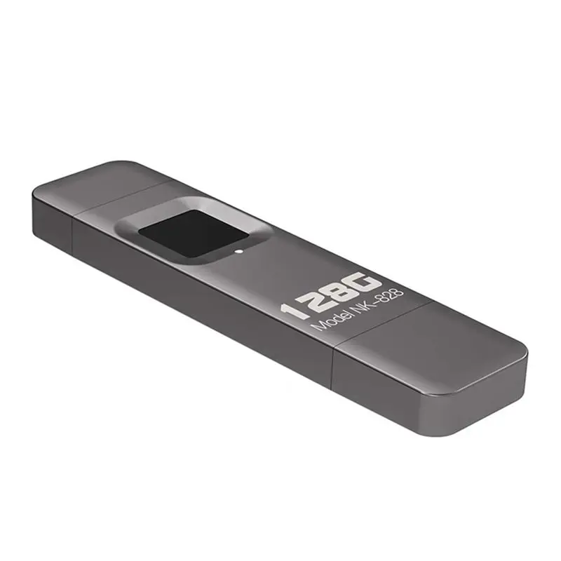 1 Piece Fingerprint Encrypted U Disk Mobile Phone Computer High-Speed Transmission Flash Memory 128G For /Ipad