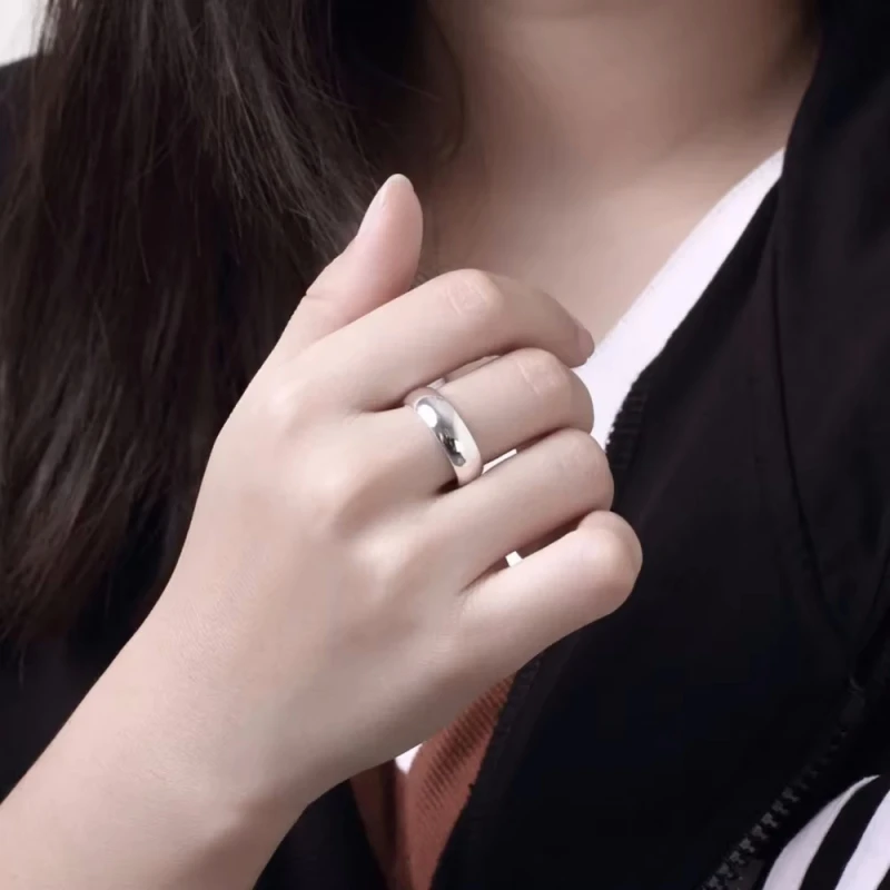 925 Sterling Silver Simple Polished Ring For Fashion Women Charm Wedding Party Gift Jewelry image 5