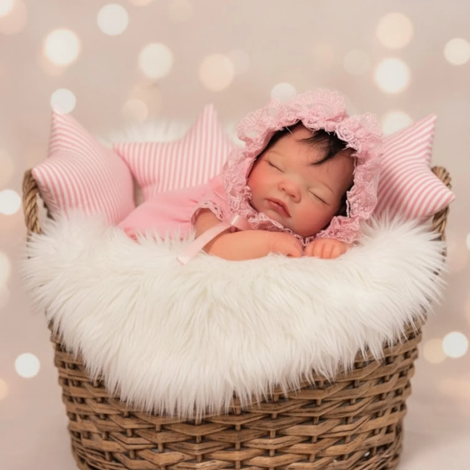 

AnjoDoll 10-дюймовая реалистичная силиконовая кукла Reborn Bebe Girl, открытый рот, укорененные волосы, водонепроницаемая кукла Reborn для новорожденных, игрушка для коллекционеров