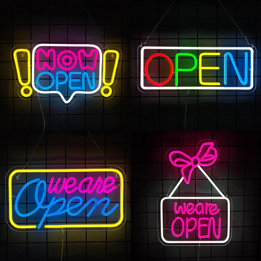 Now Open Neon Sign For Wall Decor,Light Up Sign For Cafe,Restaurant,Man Cave,Party,Bar,Club,Hotel,Store Decor,Salon,Bakery