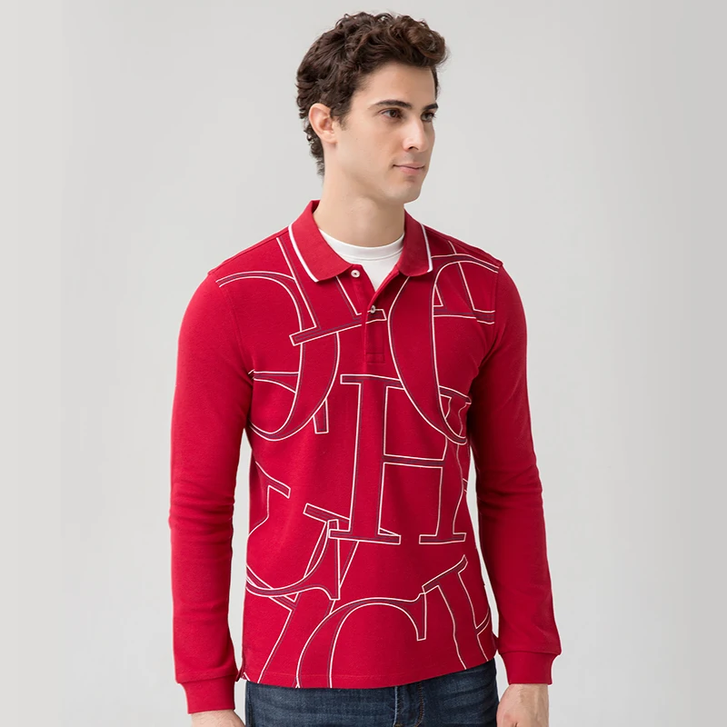 CHCH Top Grade New Fashion Designer Brand Luxury Logo Men Polo Shirt 100% Cotton Casual Long Sleeve Tops Men Clothes