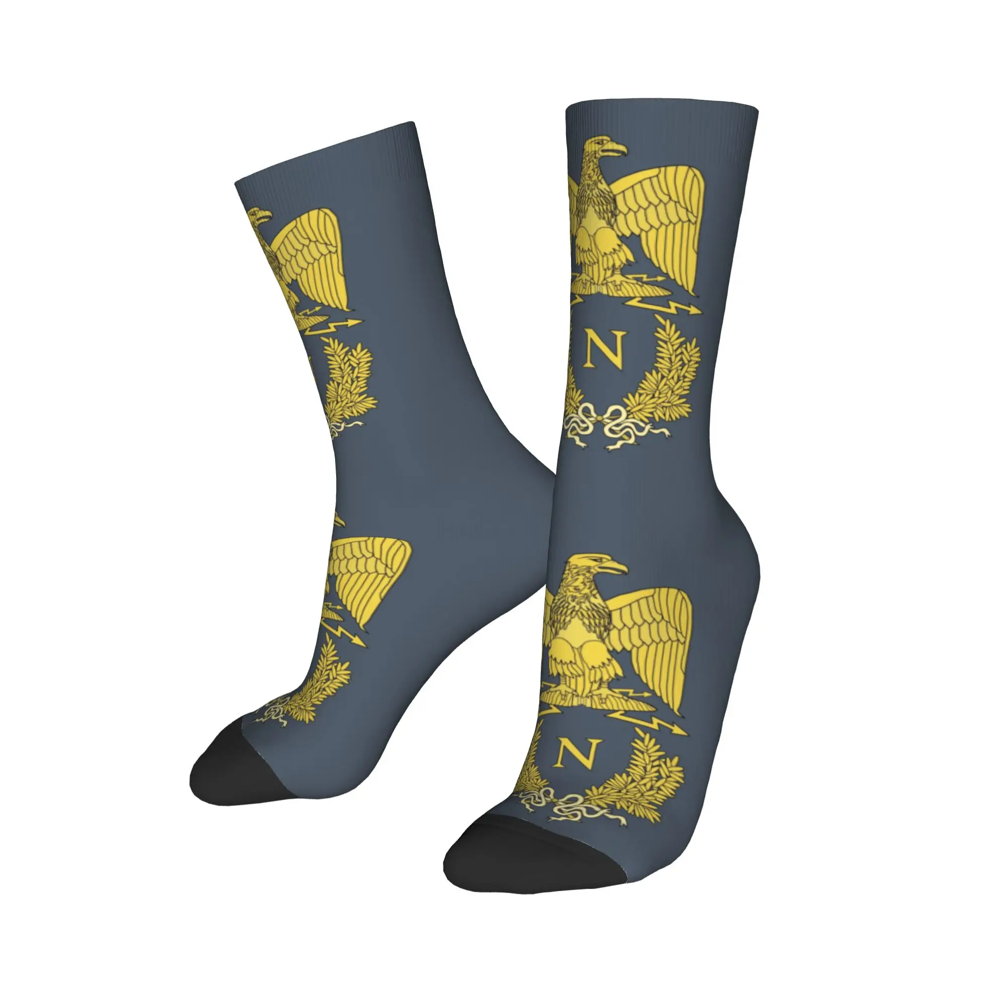 Custom Napoleon Bonaparte Emlem Men's Crew Socks Unisex Kawaii France Flag French Spring Summer Autumn Winter Dress Socks
