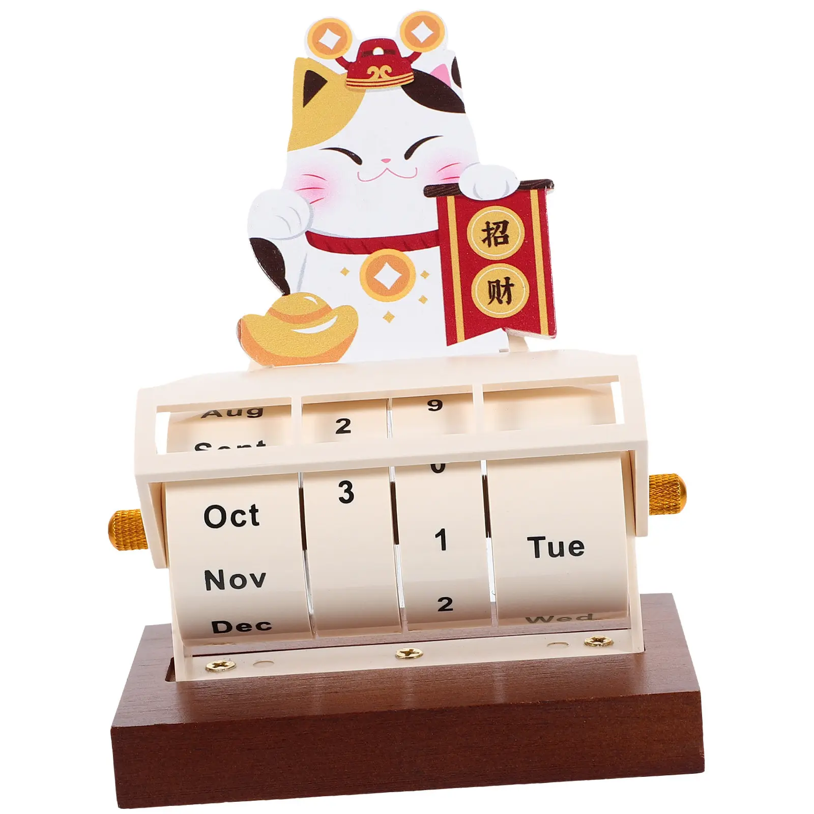 

Cartoon Wooden Block Perpetual Calendar Desktop Office Supply Household Decorative Table Calendar Daily Use Home Accessory