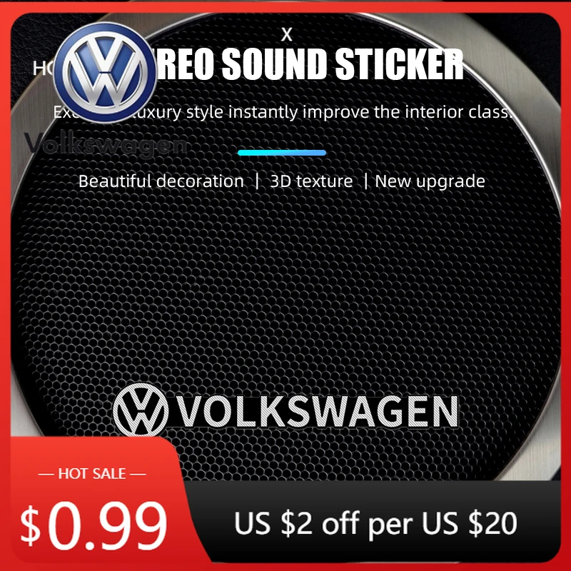 

Подстаканники Автомобильный Hi-Fi динамик аудио динамик значок стерео эмблема наклейка для Volkswagen VW GOLF MK6 Polo Tiguan PASSAT JETTA автомобиль