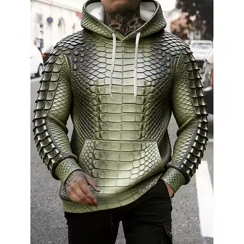 Personality Cool 3D Print Animal Stripe Hoodie Men's Clothes Zoo Animals Cosplay Funny Hoodies Unique Streetwear Funny Cute Coat