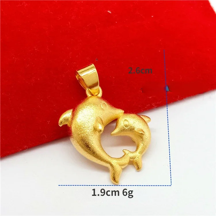 Pure Gold color Dolphin Shape Pendant Necklace for Women Wedding Birthday Party Necklaces Chains Fine Gifts Jewelry