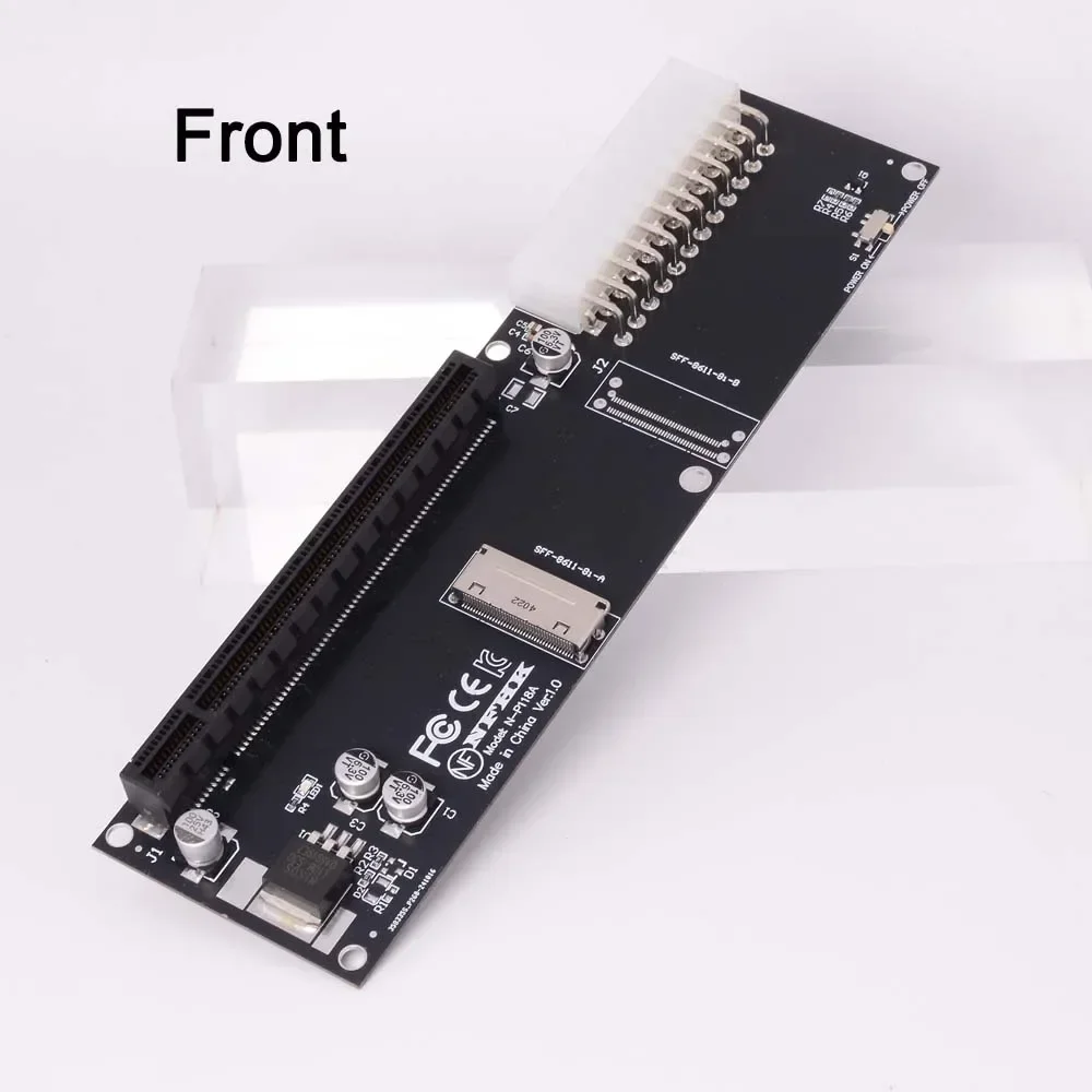Oculink 8x SFF-8611 SFF-8612 Адаптер 8i к PCI Express 4.0 X16 Gen4 Внешняя видеокарта Адаптер OCuLink EGPU ATX 24-контактный адаптер питания