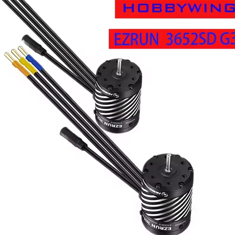 Hobbywing EZRUN 3652SD G3 3300/4100/5400KV Sensored Brushless Motors with MAX10 G2 80A ESC Combo for 1/10 1/8 RCCarBuggy Mort