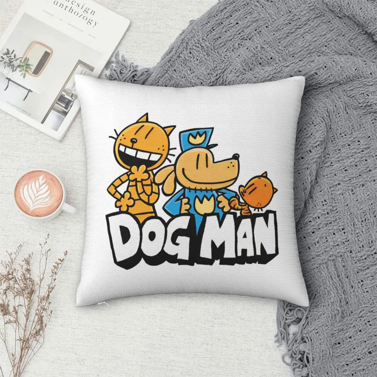Dog Man Cat And Cute Man Square Pillowcase Cushion Cover Decorative Pillow Case Throw Pillow Cover for Home Bedroom Car