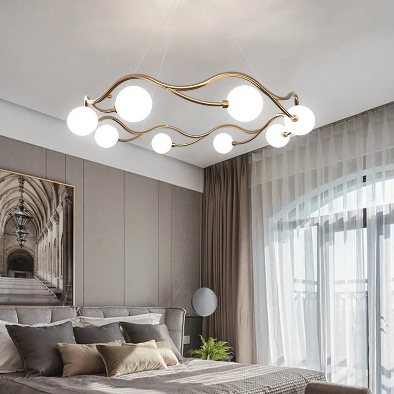 Light Luxury Floral Wreath Chandelier Living Dining Room Bedroom Glass Pendant Lamp Post-modern Home Decoration Lighting Fixture