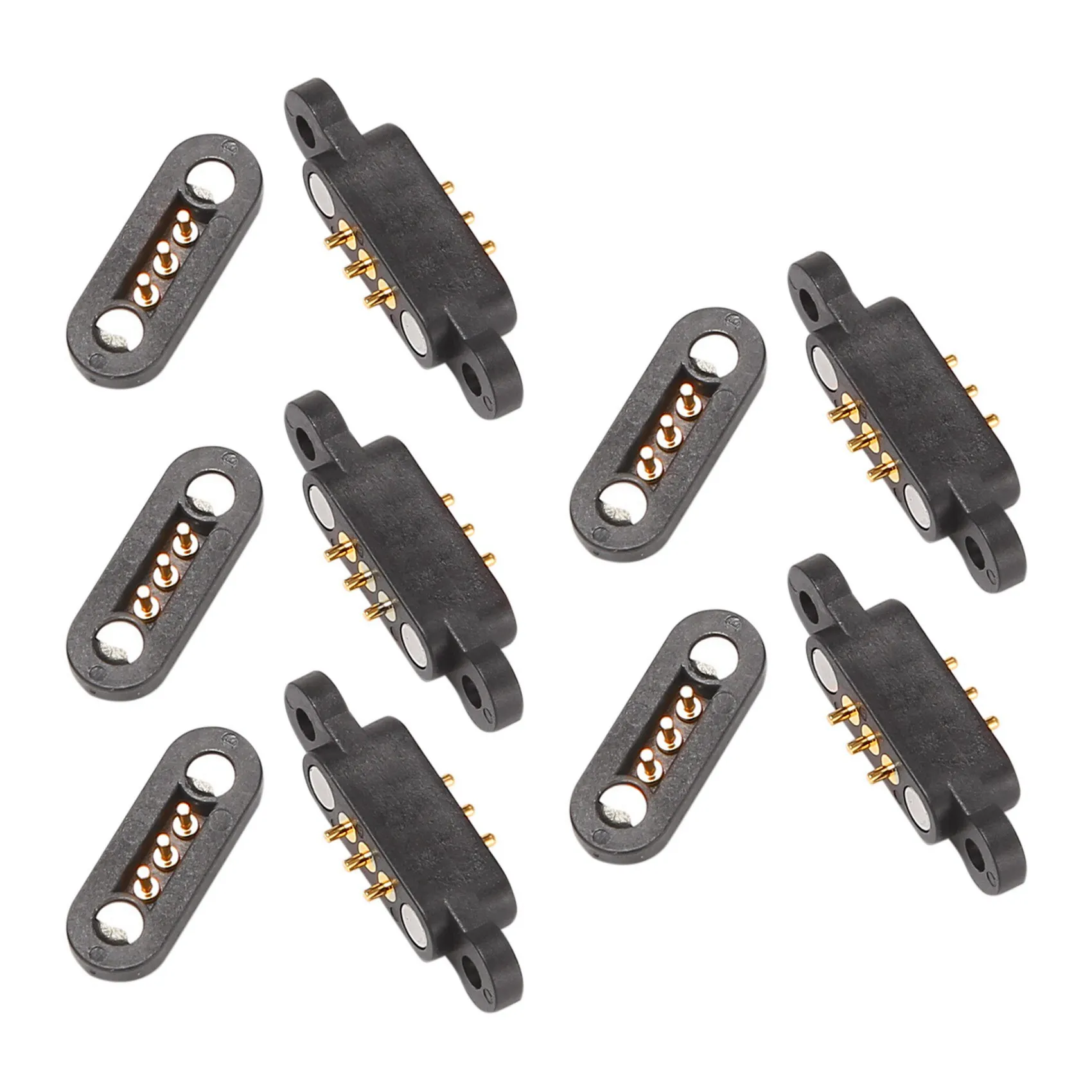 6 Pairs Spring Loaded Magnetic Pogo Pin Connector 3 Positions Magnets Pitch 2.3MM Through Holes Male Female Probe