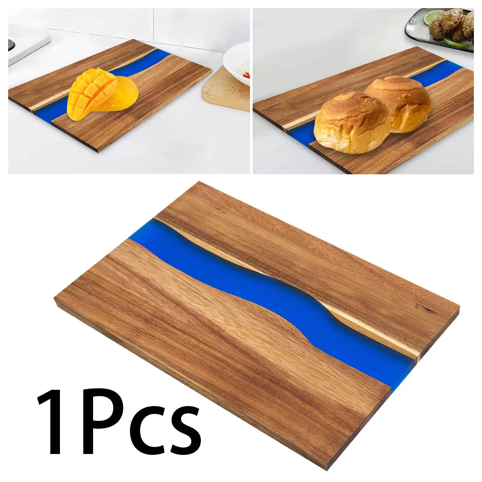 Cheese Board with Resin Serving Platter Resin Cutting Board Chopping Board Wood Cutting Board for Appetizers Bread Fruits Steak