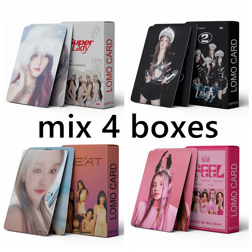 MIX 4 BOXES Kpop Groups Photocards Lomo Cards GIDLE Album Cards Set Photo Print Card