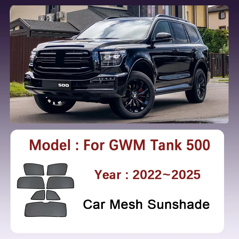

Для GWM Tank 500 P03 2022 ~ 2025 2023 автомобильные сетчатые солнцезащитные козырьки, солнцезащитный крем, магнитный козырек от солнца, козырек, занавеска, автоаксессуары
