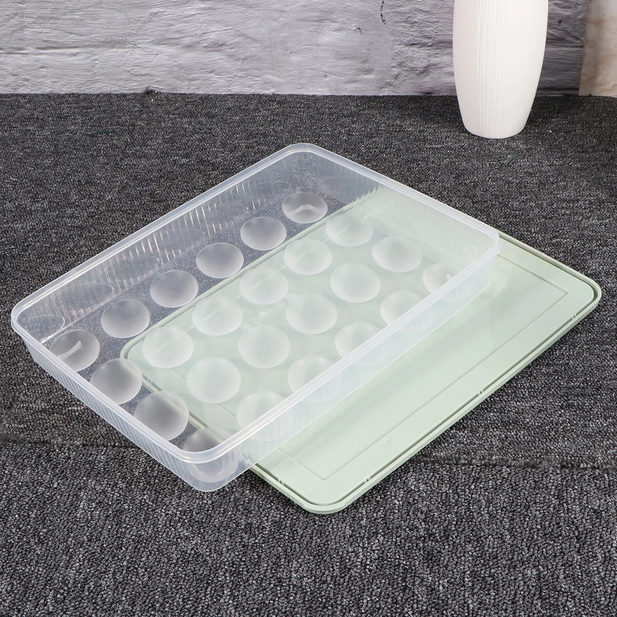 

1pc 24 Grids Storage Box Transparent Plastic Holder Large Capacity Space Saving Egg Container Fresh Keeping Kitchen Home