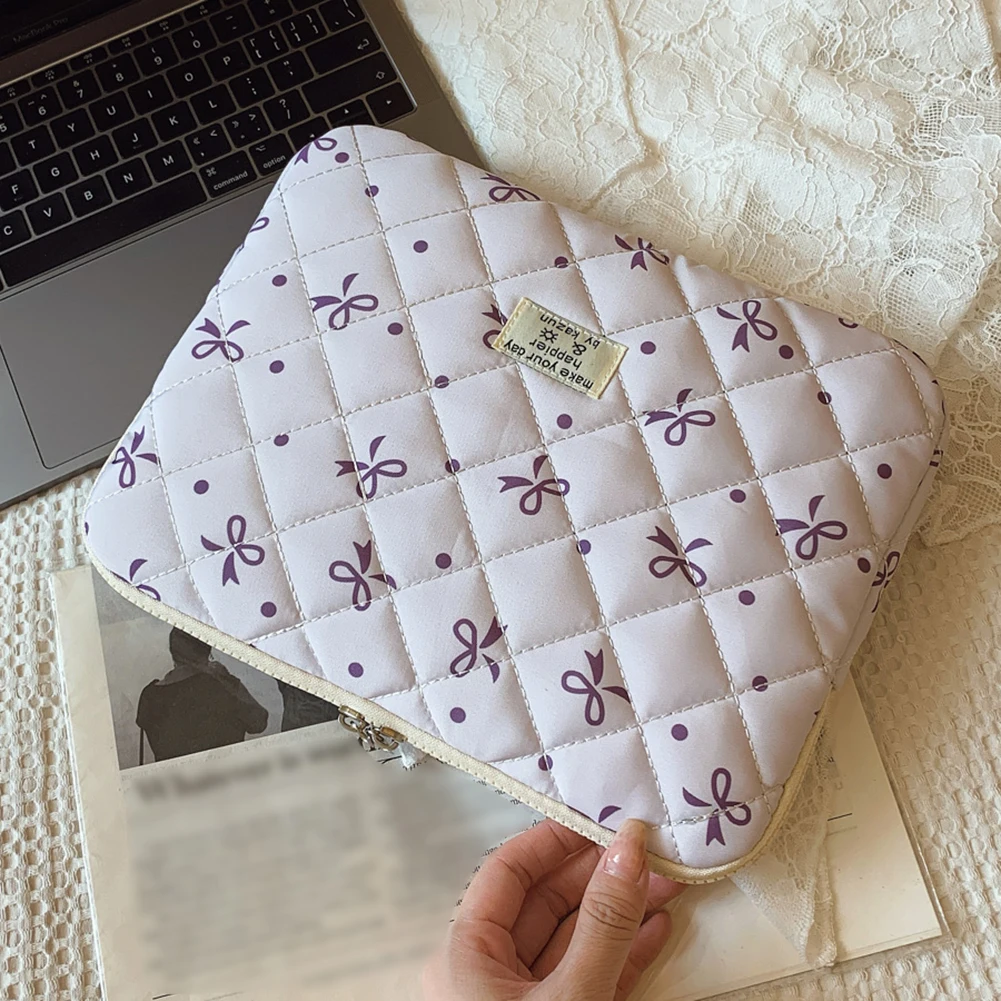 Penutup Casing Notebook Laptop Bunga & Kantong Casing Pelindung Komputer Ritsleting Tas Laptop Jinjing Rapi Tas Tablet Tahan Benturan