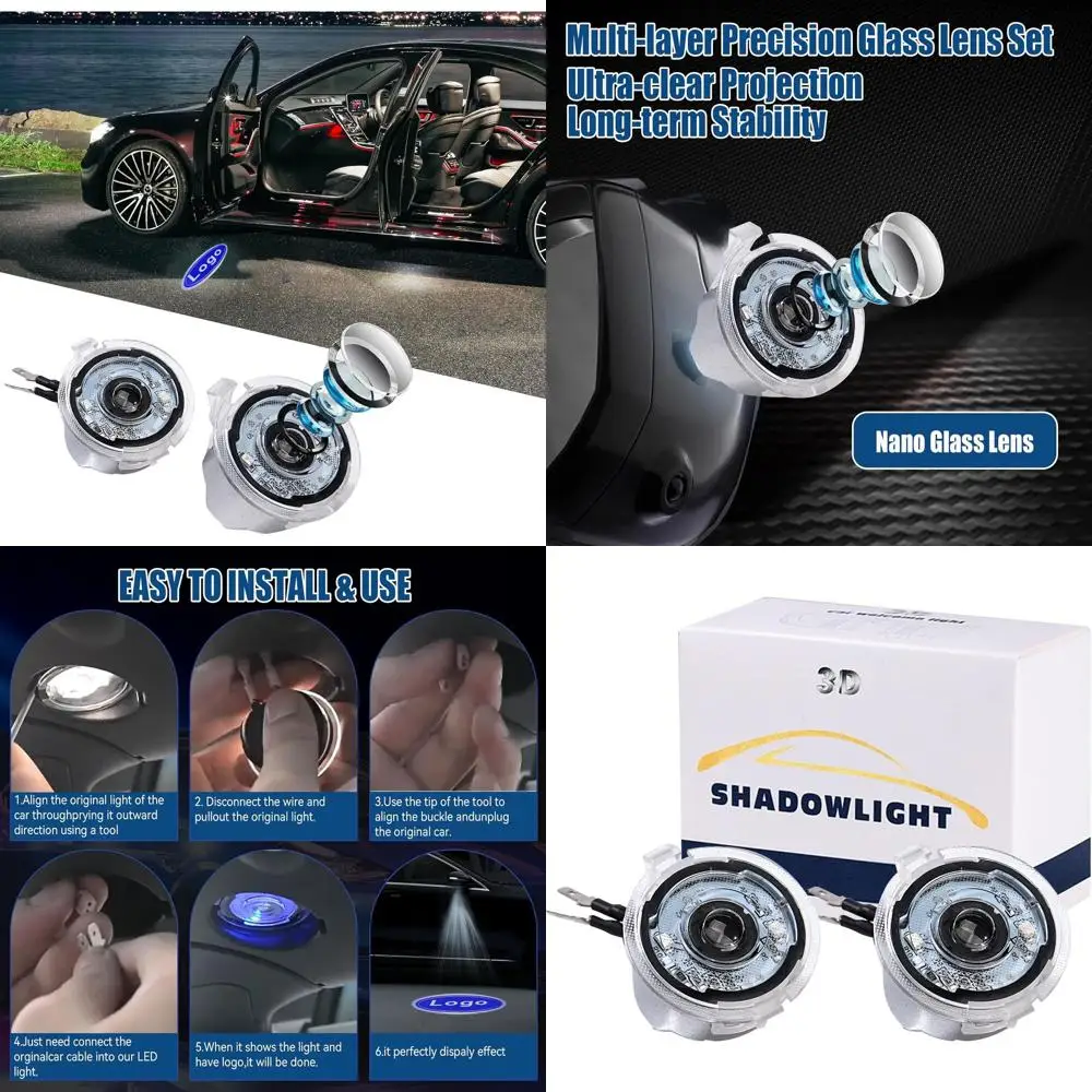 

2-Pack HD LED Side Mirror Puddle Lights with Logo Projector for F-150, Ranger, Edge, Fusion, Explorer, Expedition, Flex, Taurus