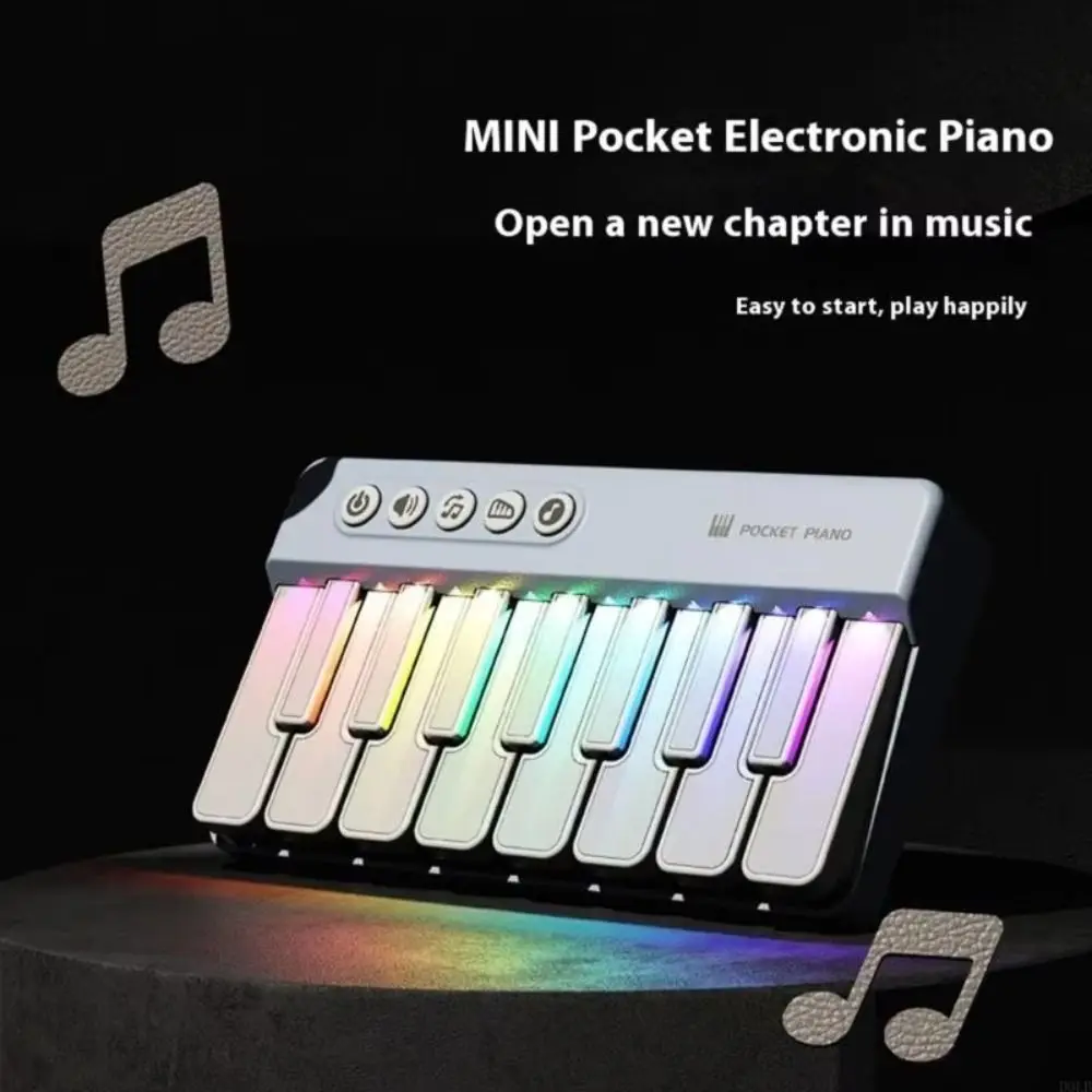 Rainbow Lights Mini Piano 7 Colors LED Portable Design Learning Piano Keyboard Multi-functional Electronic Organ Keyboard