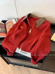 Women's Loose Fashion Cardigan Ladies Sweater Coat Knitting 2024 Autumn/Winter Temperament Elegant Cd Knitting Femme Sweater