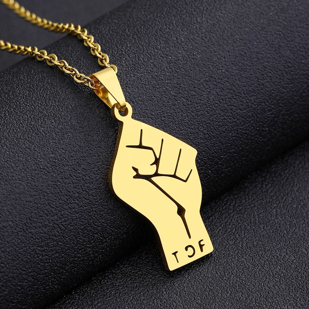 Fist TDF Tigray State Ethiopia Pendant Chain Necklaces Gold Color Silver Color African  Stainless Steel Jewelry for Women Girls