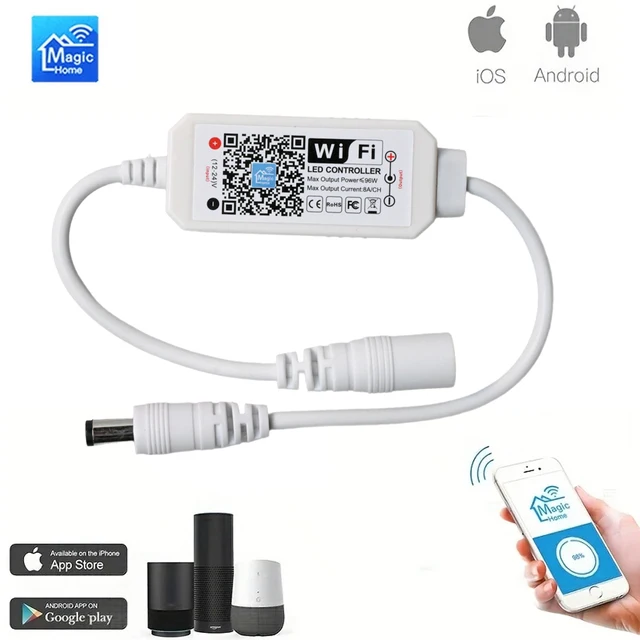 LED Smart WiFi Controller DC 12V 24V Dimmer MAGIC APP Voice Remote Control Dimming For COB 2835 Single Color LED Strip Lights