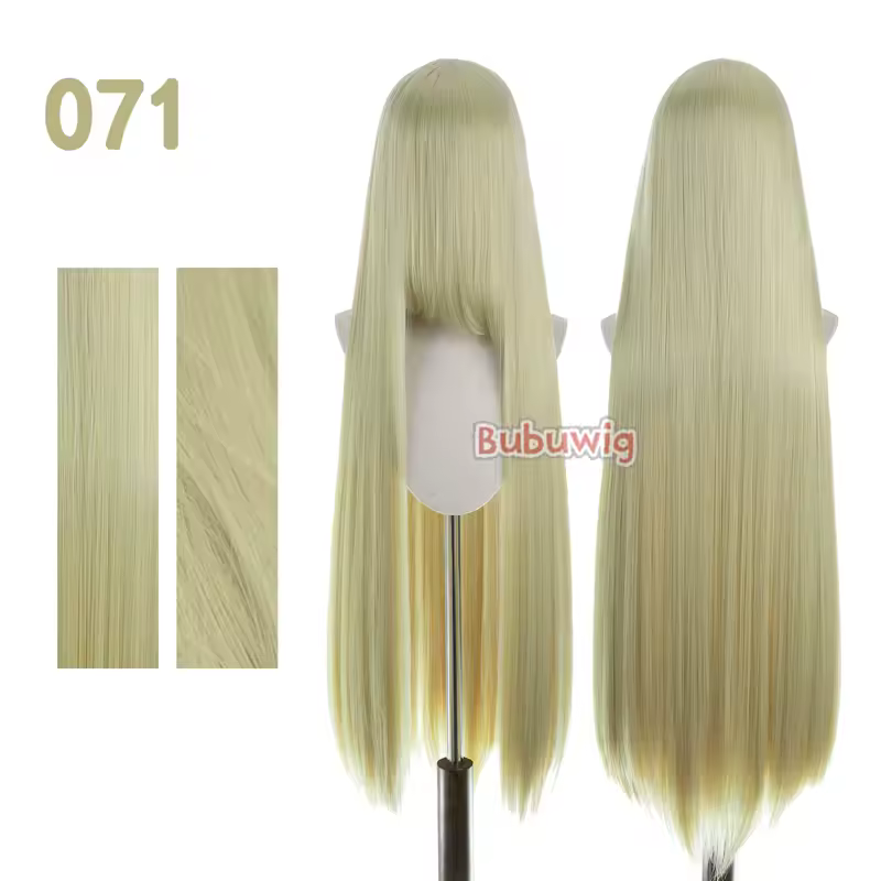 Bubuwig Synthetic Hair 100cm Long Straight Pure Color Cosplay Wigs Over 100 Colors Black White Red Blue Brown Wig Heat Resistant - Image 41