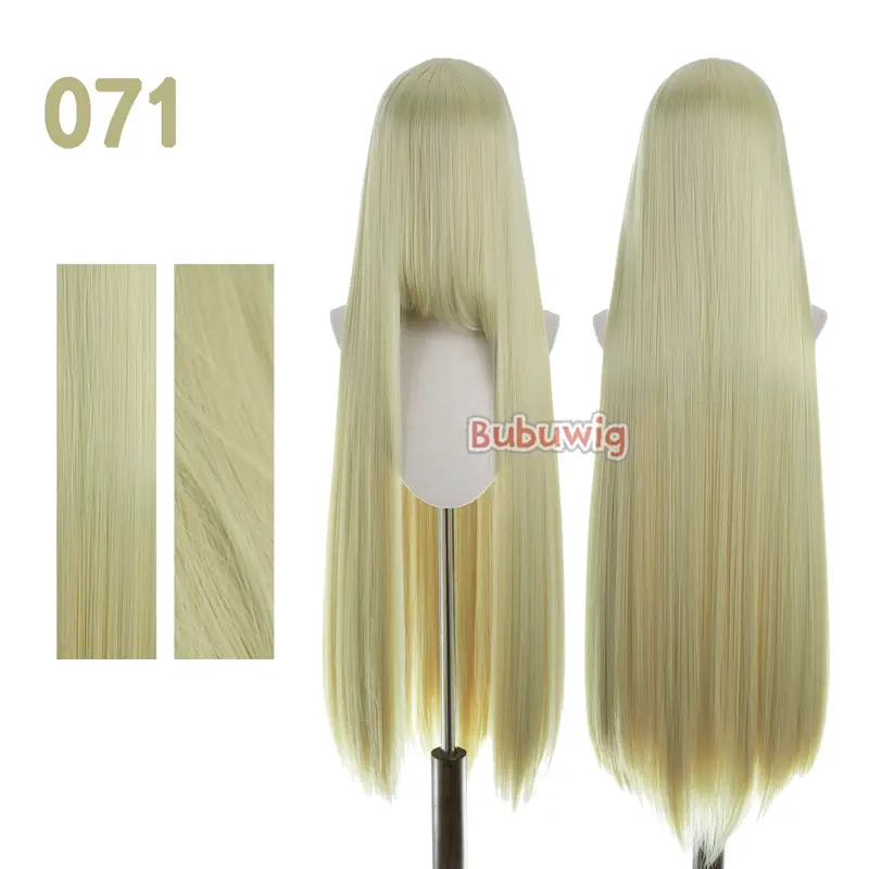 Bubuwig Synthetic Hair 100cm Long Straight Pure Color Cosplay Wigs Over 100 Colors Black White Red Blue Brown Wig Heat Resistant - Image 41