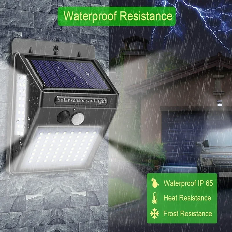 

Outdoor Solar PIR Motion Sensor Wall Light 100 LED Waterproof Garden Security Lamp for Yard Patio Pathway Home Decor