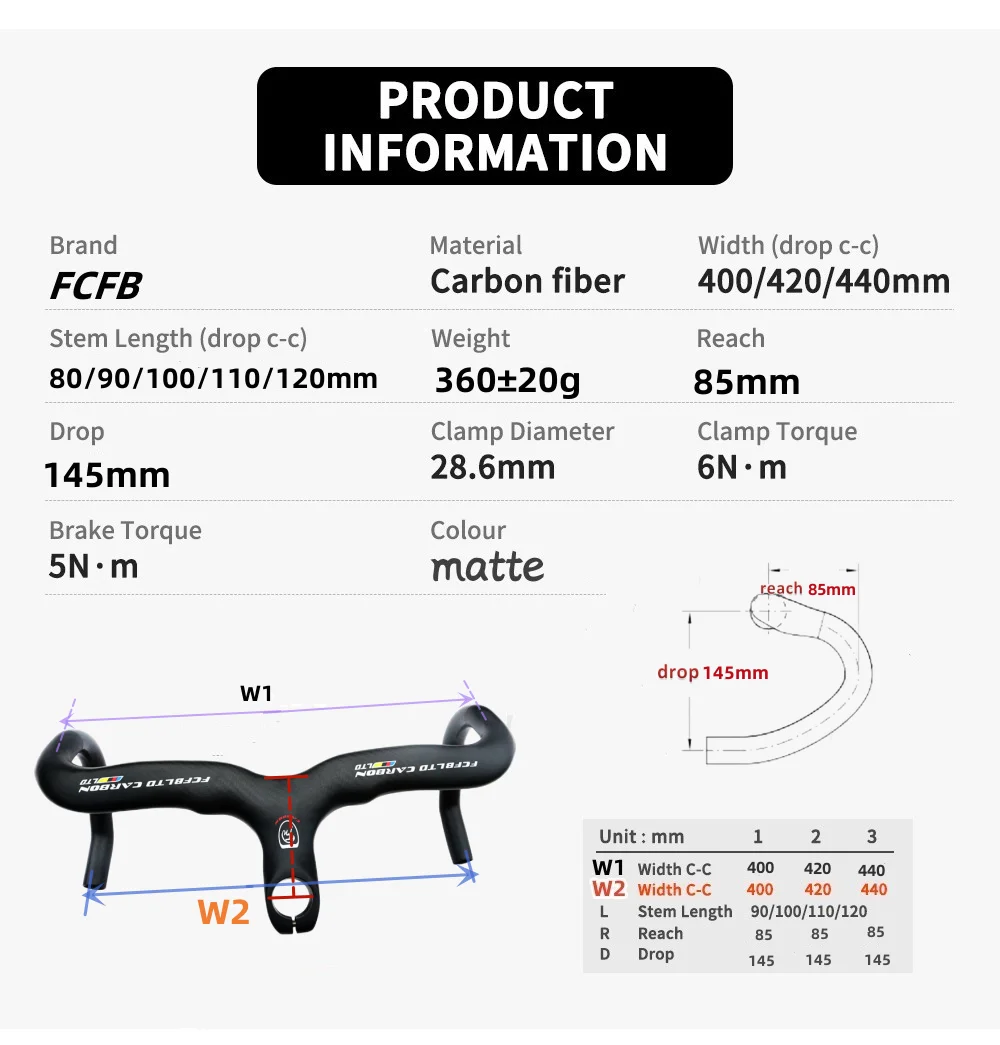 carbon handlebar  Carbon Integrated Handlebar Road Bike Handle Bars 3k Matte Ultralight Carbon Fibre Road Bicycle Handlebar