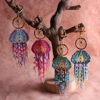 Jellyfish Tassel Keychain, Cute Bag Decorative Pendant, Creative Handcrafted Beaded Keychain