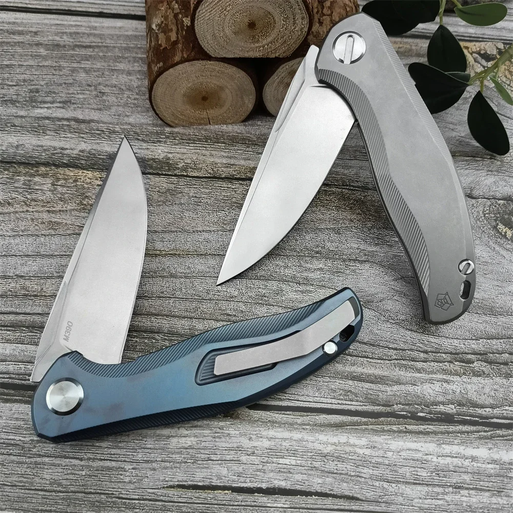 Bearing Flipper Assisted Pocket Folding Knife M390 Blade TC4 Titanium Alloy Handle Outdoor Tactical Knives Hunting Camping Tool