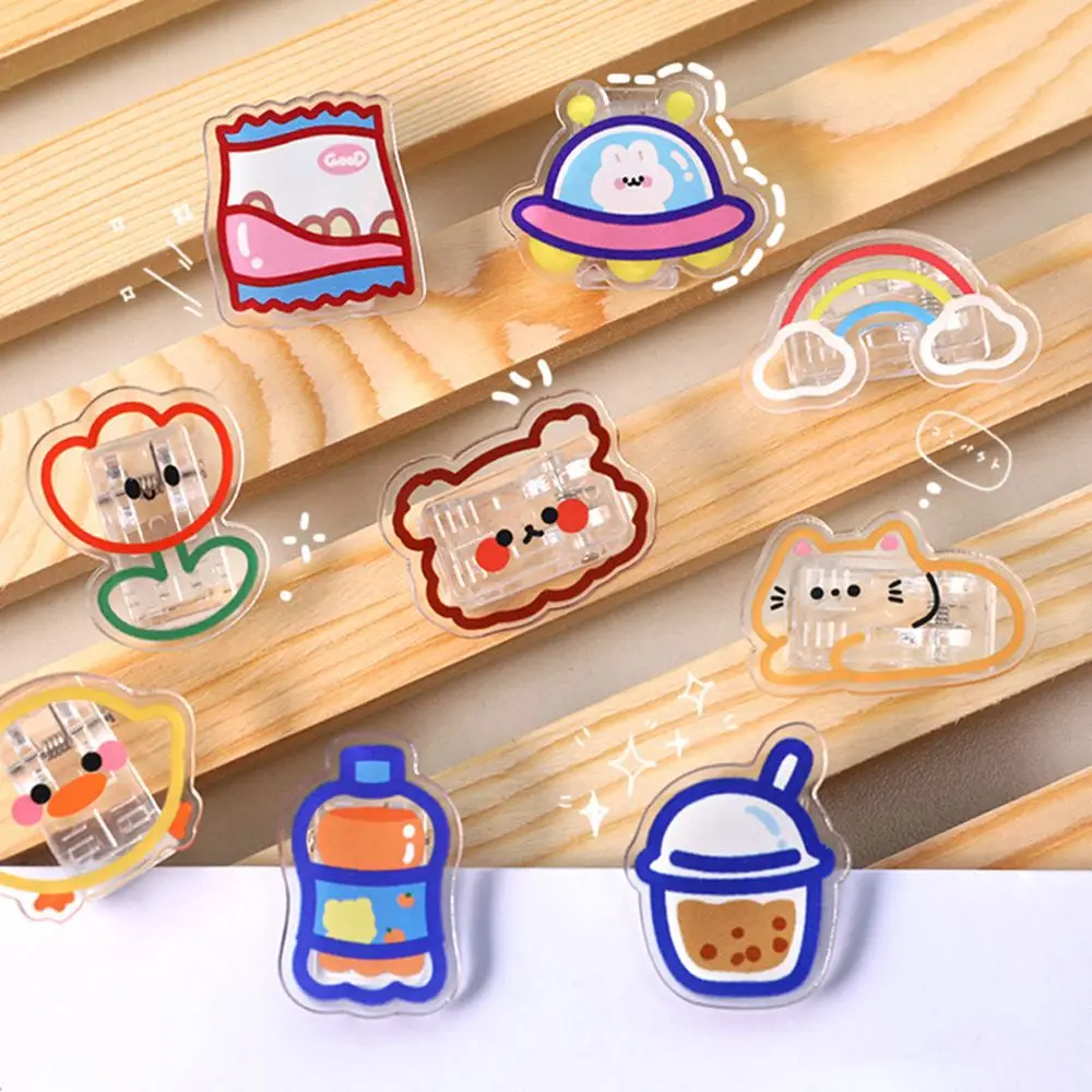 Organizer Cartoon School Cancelleria Raccoglitore Clip Lettera Clip Graffetta Trasparente Clip Snack Sigillatura Clip Raccoglitore Clip