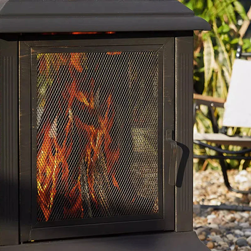 Fogão de fogo para pátio externo, fogão de aquecimento doméstico, lareira interna com fogão a carvão, conjunto de fogo de inverno para casa de família