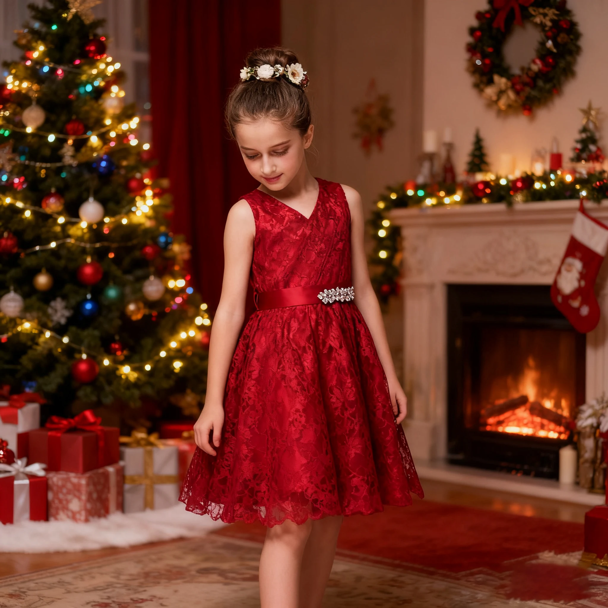 

Elegant dress for girl Flower Girls Teenager Sleeveless Princess party Dress Children Birthday Party Pageant Gown