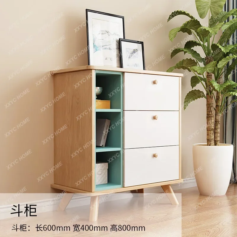 

chest retractable living room modern simple TV cabinet solid wood table legs
