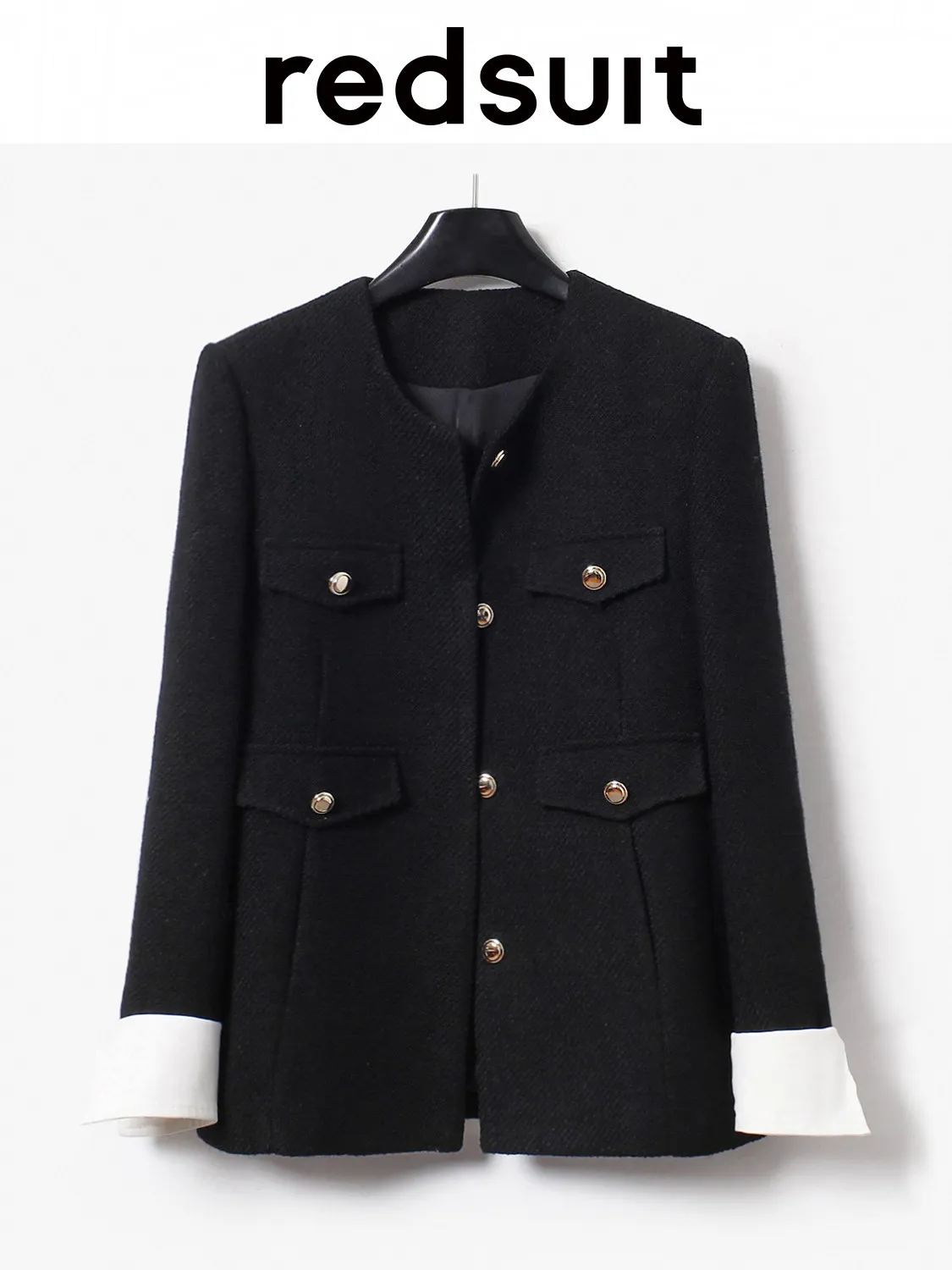 New rChic black spring and autumn thin jacket, fashionable Can customize size