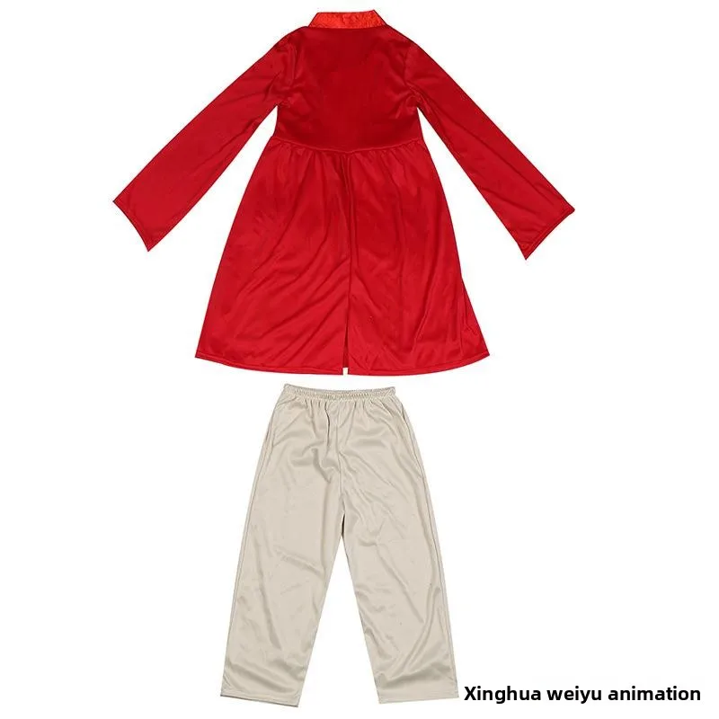 زي شخصية مولان لفيلم الحياة الحقيقية للأطفال، زي أداء لعب الأدوار، زي الهالوين، أزياء هانفو التقليدية للذقن... #3