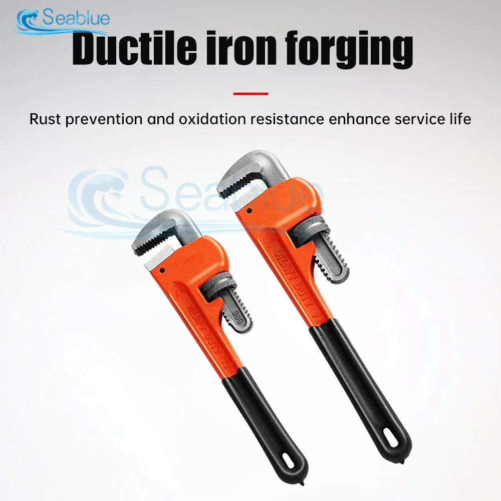 12/8inch Quick tube pliers Heavy Duty Straight Pipe Wrench Adjustable Plumber Wrench with Floating Hook Jaw and I-Beam Handle