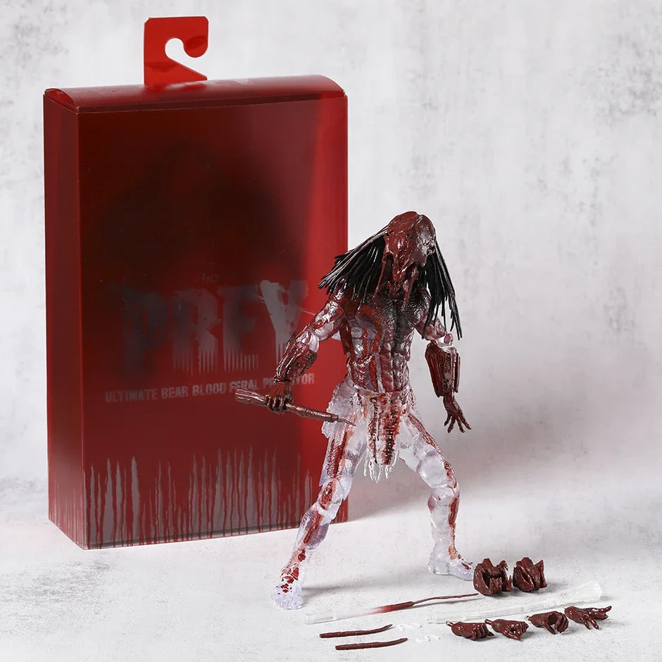 NECA Prey Bear Blood Feral Predator ตุ๊กตาคอลเลกชันตกแต่ง Action Figure ของเล่น